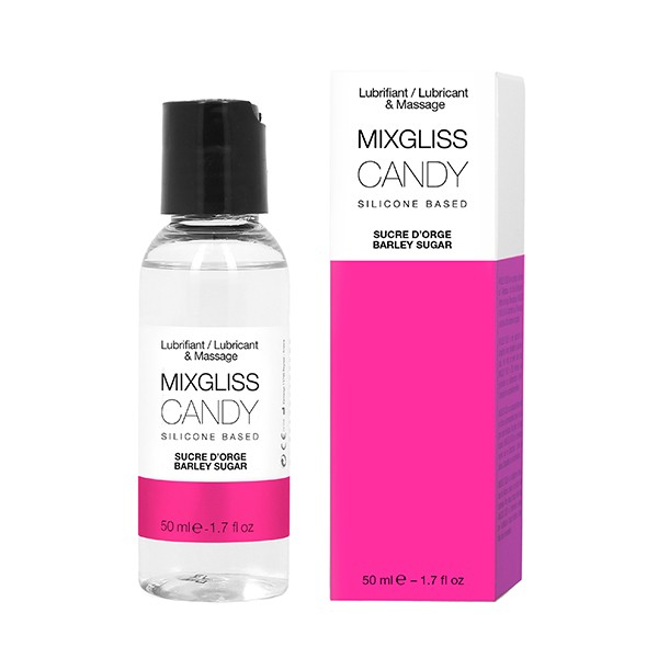 Mixgliss 2 en 1 Lubricante y Masaje de Silicona Candy Azúcar de Cebada 50ml 