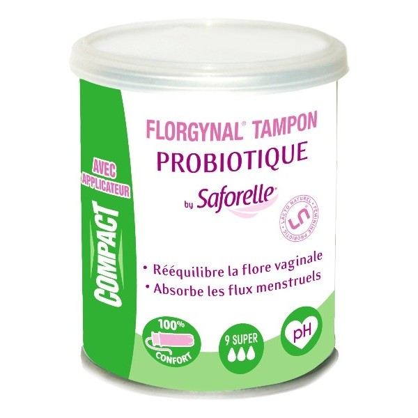 Saforelle Florgynal Tampón Probiótico con Aplicador Super 9