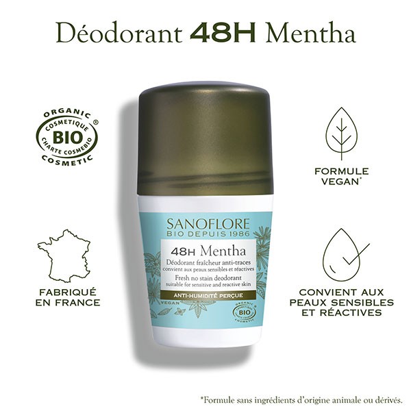 Sanoflore Desodorante de Menta Roll On Pack de 2 x 50ml