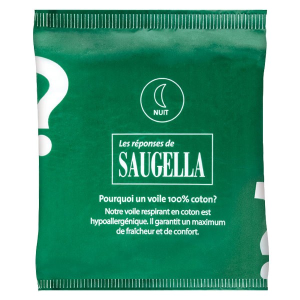 Saugella Cotton Touch Compresas Extrafinas Noche con Alas (12 Unidades)