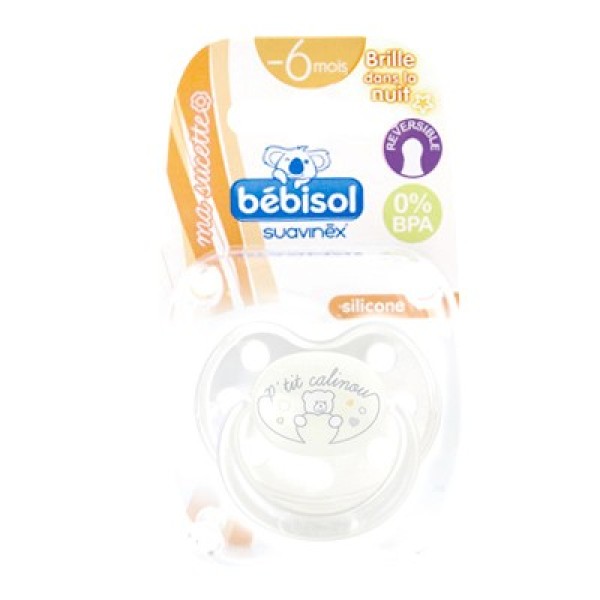 Bebisol chupete Reversible silicona transparente Caballo - 6 meses (ref N 3)